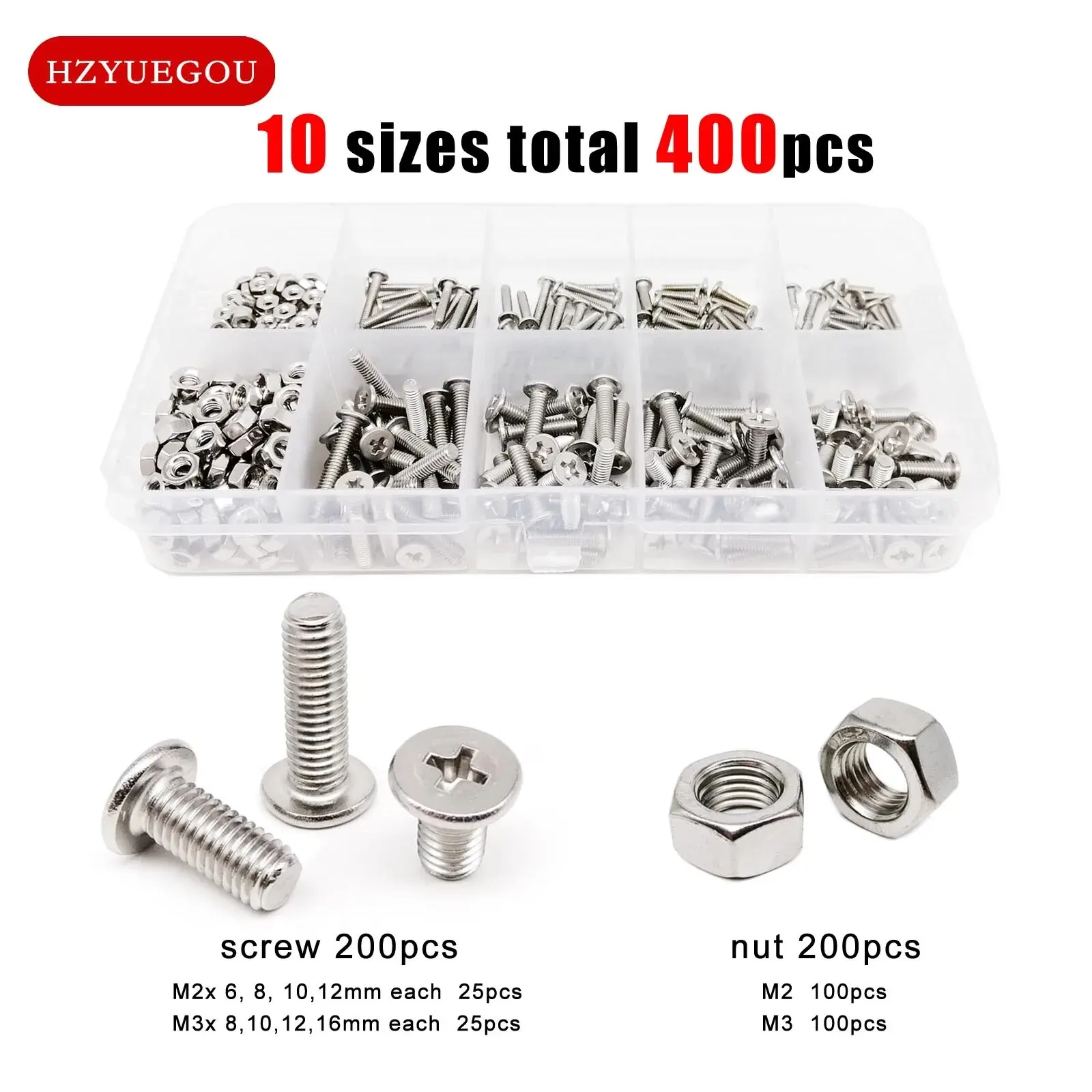 600 Piezas 12 Tipos De Tornillos Pequeños Surtido Kit M1 M1 | Cuotas