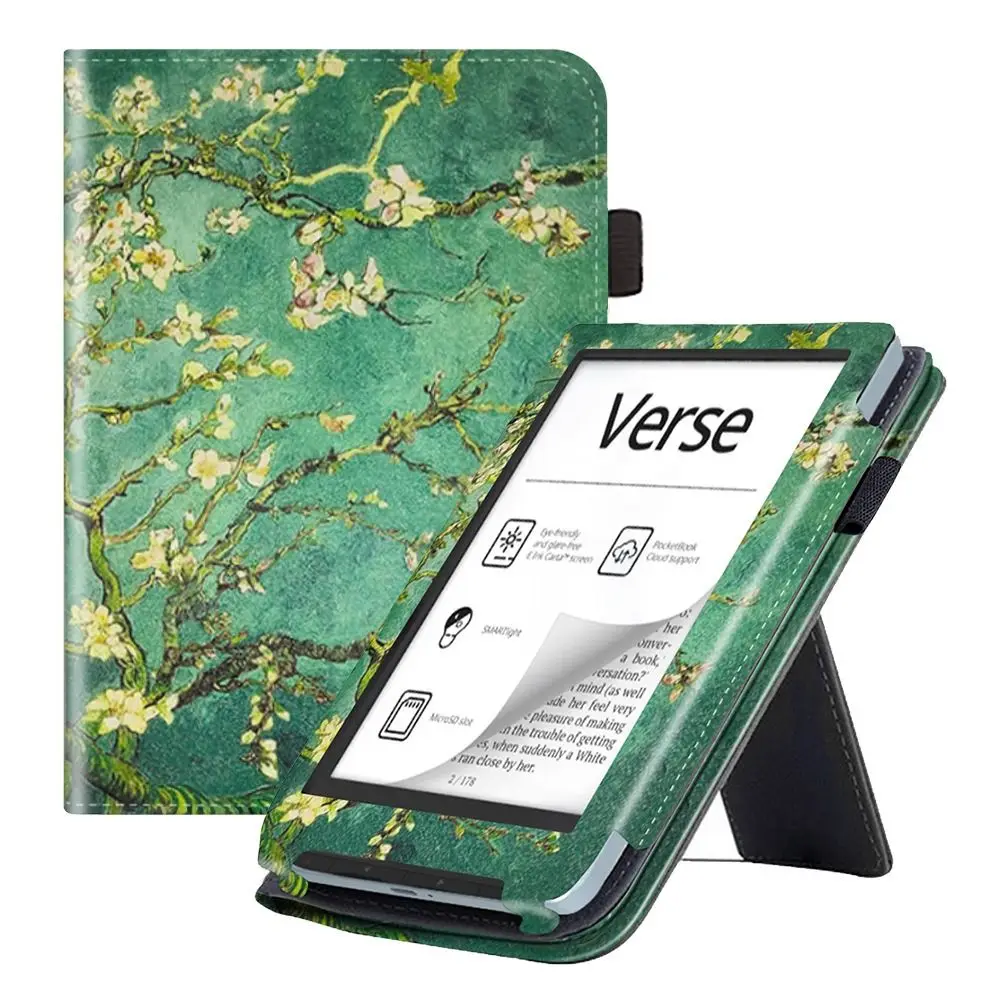 Custodia In Pelle Per Pocketbook Verse 6 Pollici - Cover Con Supporto E Funzione Risveglio/Sonno - Protezione Antiurto In PU (Nero) - 4