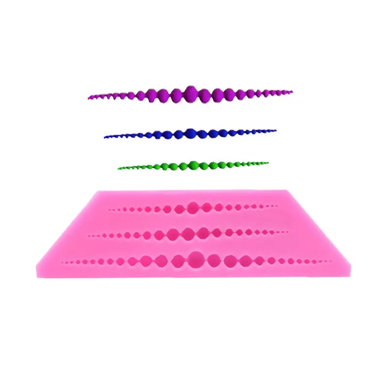 

Long Pearl 3 String Modeling Liquid Silicone Mold Cake Rim Embellishment Dessert Pastry Decoration Kitchen Baking Accessories