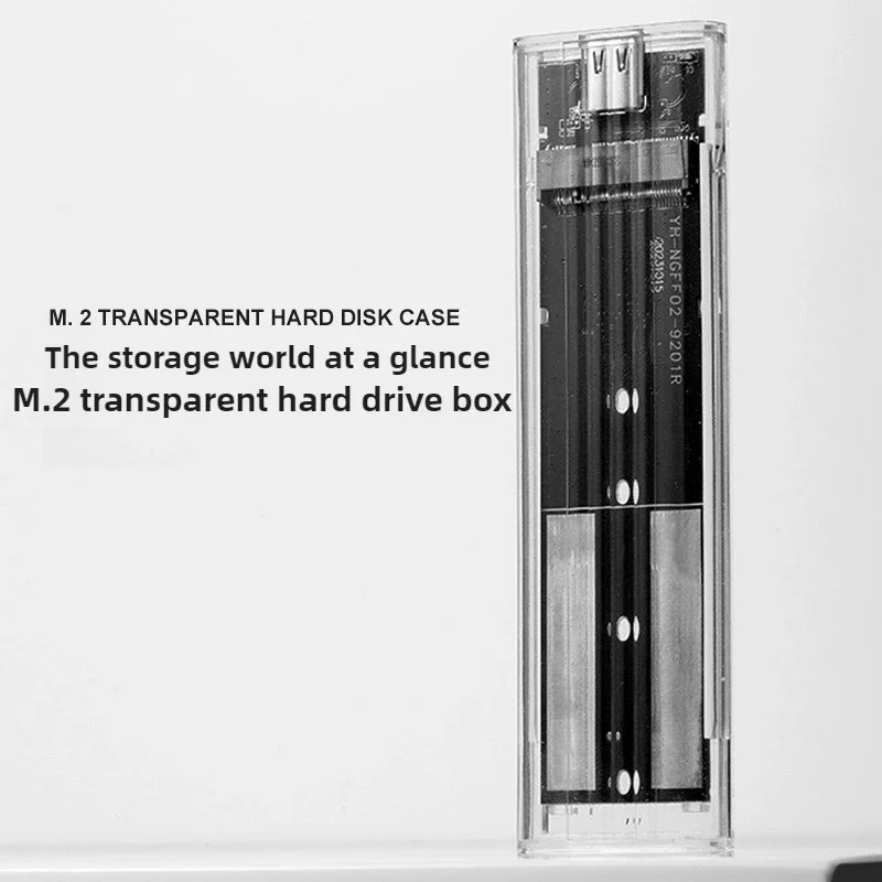 M.2 NVME PCIe NGFF SATA SSD Case USB3.1 Gen1 10Gbps TypeC Transparent SSD Enclosure External Adapter for 2230/2242/2260/2280