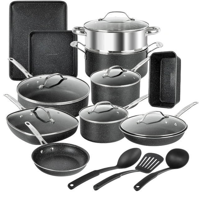 Granite Stone Pots and Pans Set 20 Piece Complete Cookware