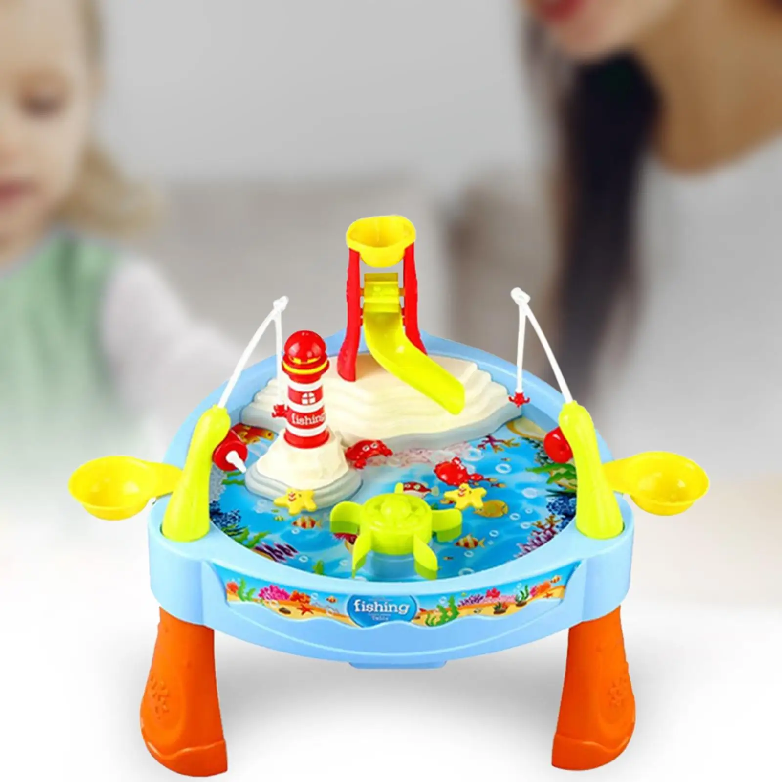 Water Circulating Fishing Game Board Play Set Water Table Toys Kids Fishing Toys for Outside Outdoor Backyard Children Age 1-3 6