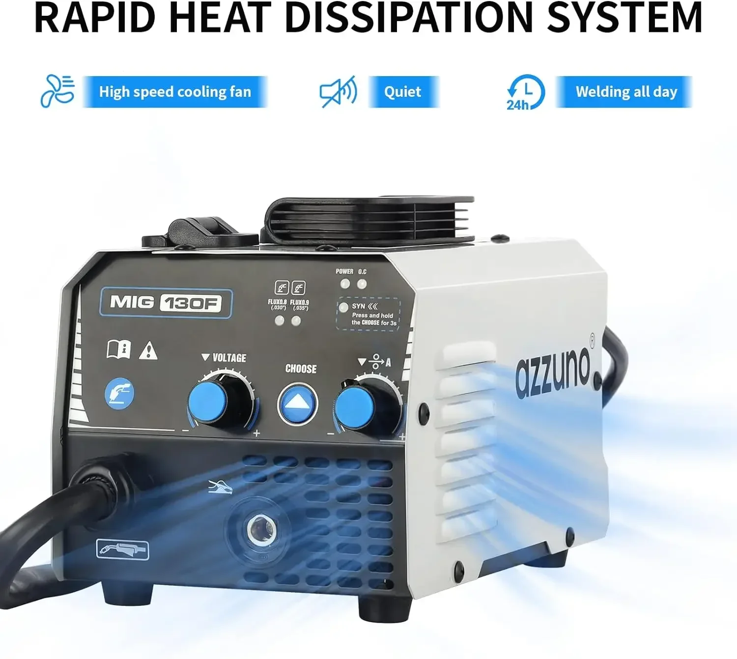 MIG Welder Flux Core Welder Machine 110V 130Amp Gasless MIG Welding Machine IGBT Inverter Welder Portable Wire Feed