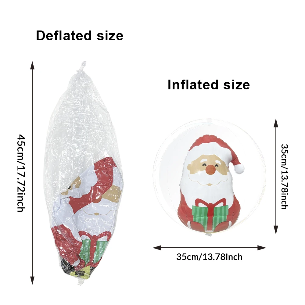 Inflatable transparent snowman Christmas ball 1pc PVC party decoration ball for Christmas and New Year party supplies