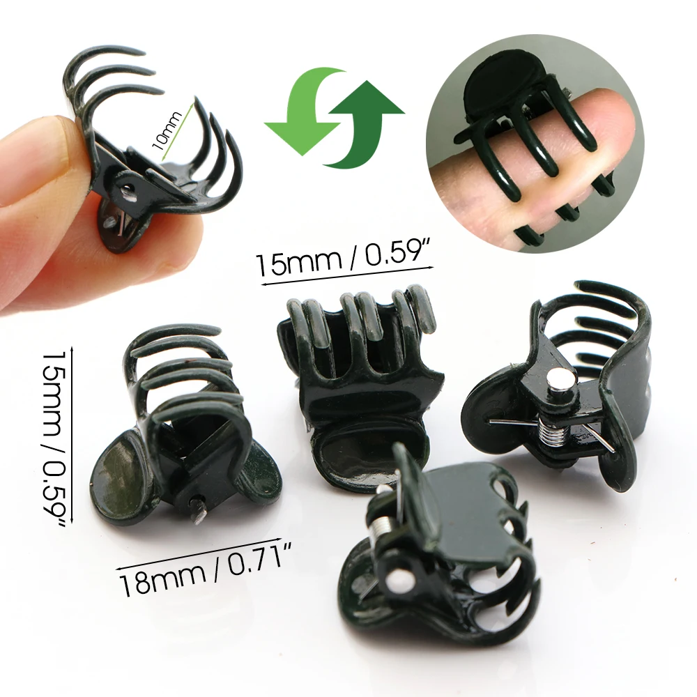 Dark Green Plant Clips - 6-Claw Climbing Stem Support Bundle
