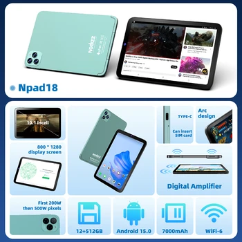 5G Tablet iPad 18 Pro 10.1Inch Tablet 12GB+512GB Android 15 System Dual SIM Cards And Dual Cameras 7000mAh Battery Tablet PC 2