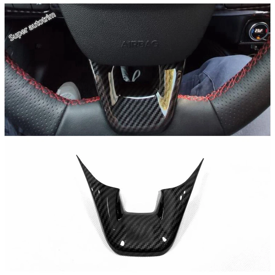 QASULER Pulsanti del volante Pannello di copertura Trim Adesivi In