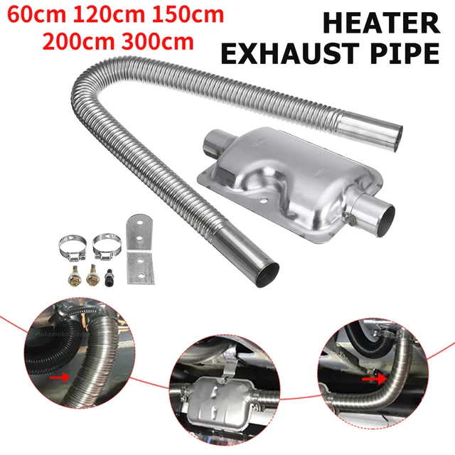 60-300cm Air Diesel Parking Heater Stainless Steel Exhaust Pipe Tube Gas  Vent Fuel Tank Car Heaters for Propex Heater - AliExpress