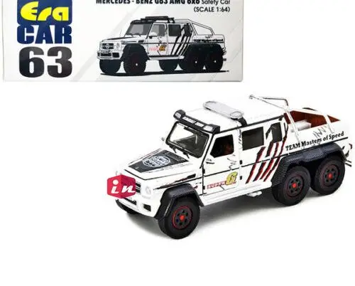 

G63 6x6 грузовик пикап безопасность автомобиль Белый с графикой 1/64 литые модели автомобилей Коллекция ограниченный выпуск хобби игрушки