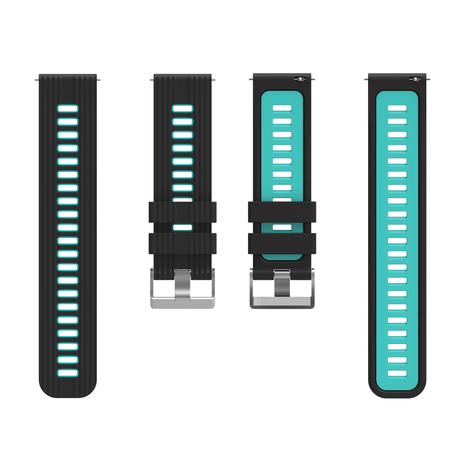 Bicolor 22mm Silicone Watchband Strap