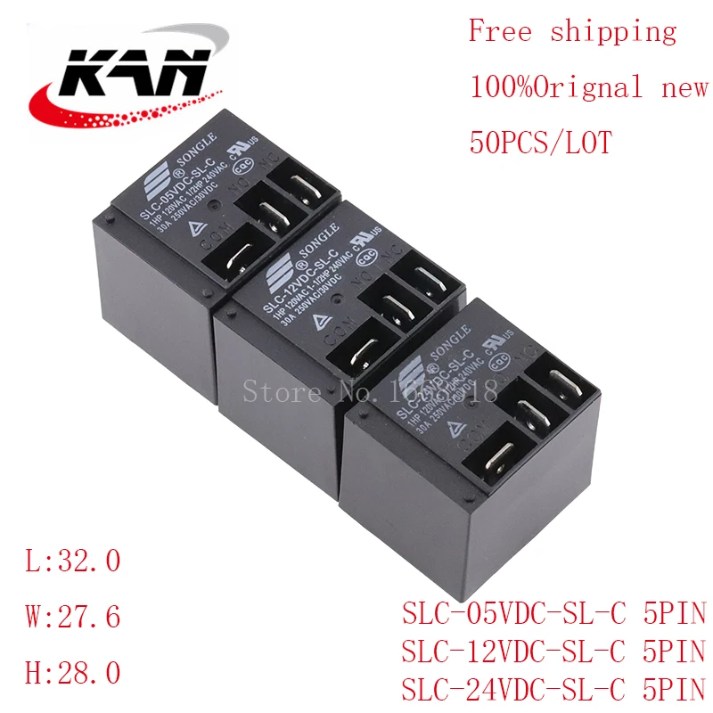 

Free shipping 10pcs relay SLC-05VDC-SL-C SLC-12VDC-SL-C SLC-24VDC-SL-C 5VDC 12VDC 24VDC 30A 250VAC 5PIN T91 Original New