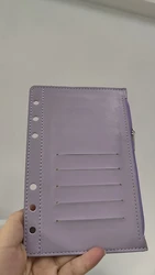 Pink 6-Ring Binder Notebook with PVC Storage and Loose Leaf Document Filing - A6 (Purple)