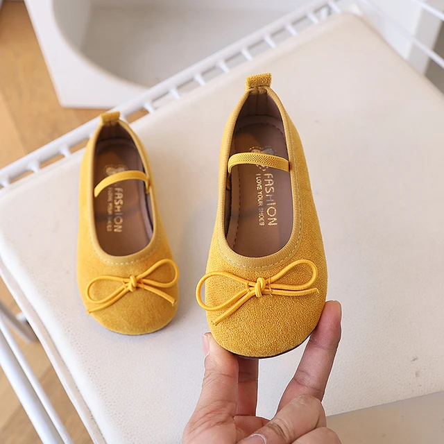 Spring Kids Ballet Flats for Girls with Cute Bowtie and Colorful Options Non-Slip Soft Sole Toddler Dance Practice Flats Elegant 3