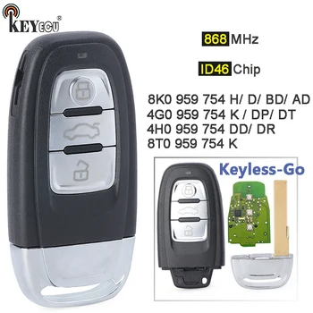 Keyforkess 868MHz ID46 muslimah/BD muslimatexlimb 8 t0959754 portachiavi a distanza senza chiave per Audi A4 A5 A6 A7