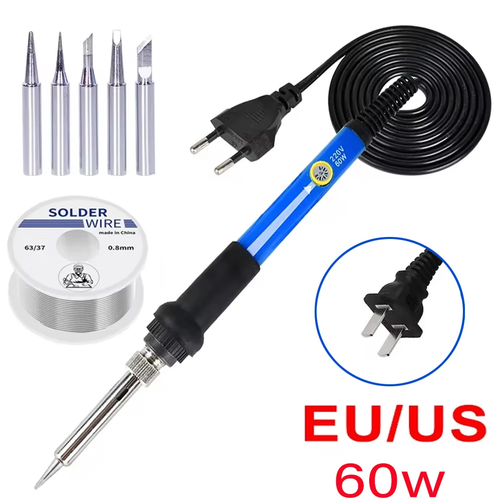 Nieuwe Aankomen EU Plug 220 V 60 W Verstelbare Temperatuur Elektrische Soldeerbout Pen Handvat Soldeer Station Tool Lassen reparatie Rework – koop de beste producten in de online winkel