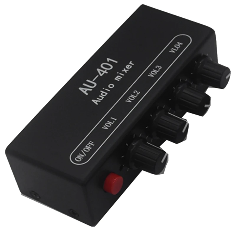멀티 소스 AU-401 DC 5V-12V 스테레오 오디오 믹서, 4 입력 1 출력, 개별 제어 보드 사운드