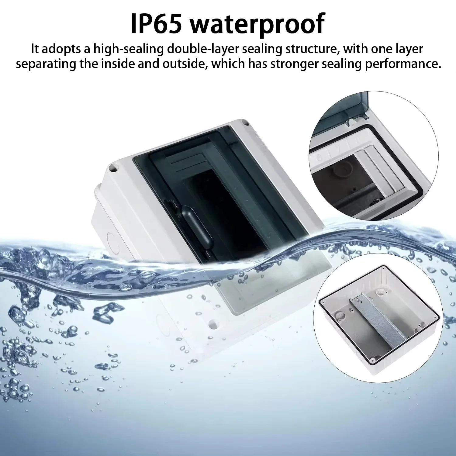HT Series Junction Box 5/8/12 WAY PC Plastic IP65 Waterproof Fuse Boxes Terminal DIN Rail Outdoor Garden Distribution Box