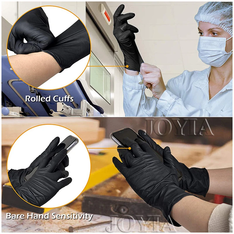 Black Disposable Nitrile Gloves 50 100pcs Latex Powder Free Small Medium Large Pink Tattoo Glove Work Kitchen Cooking XS XL disposable gloves nitrile gloves