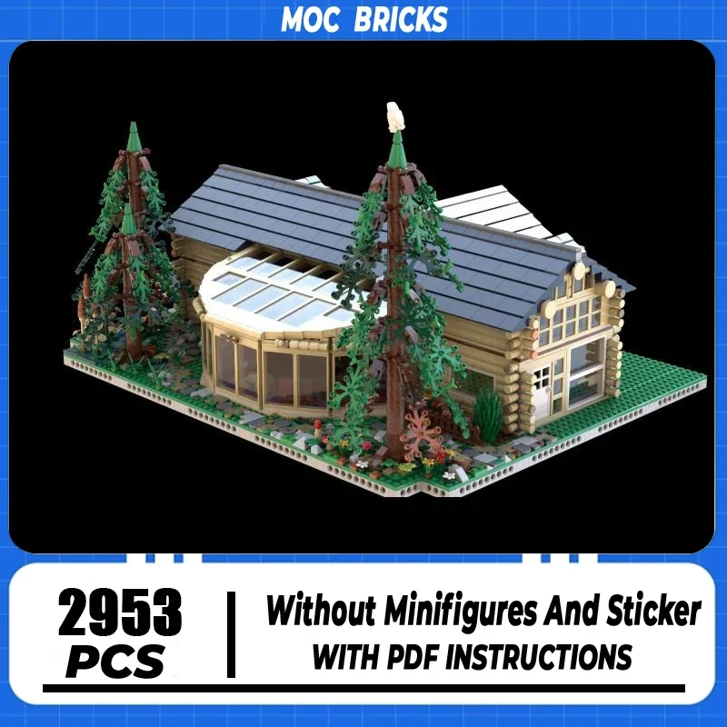 

Moc Building Block Forest Cabin Model Technology Brick DIY Assembly Modular City Street View Toy For Holiday Gift