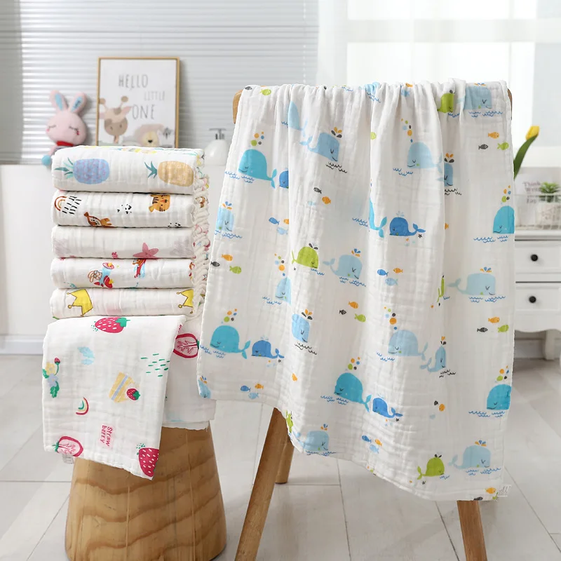 Cotton Baby Bath Towel Boys Girls Towel Blanket For Newborn Baby Bathrobe 4 Layers Gauze Washcloth Infant Swaddle 3