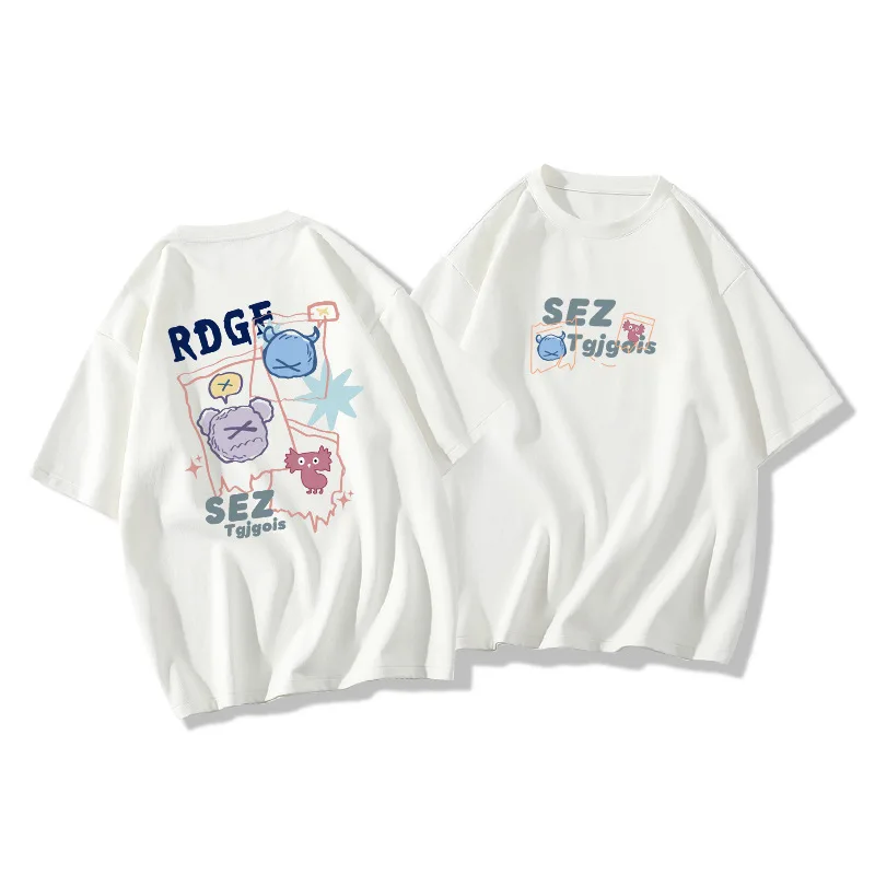

Fat MM200 catties pure cotton loose short sleeve T-shirt women short sleeve 2024 summer dress new big version top tide