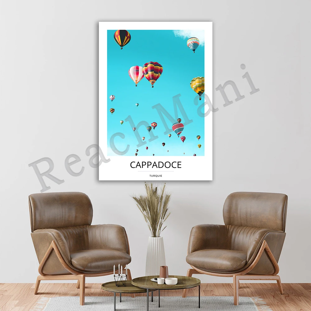 

Cappadocia, poster printing, travel posters, interior design, wall art, travel illustrations, gift ideas, hot air balloons