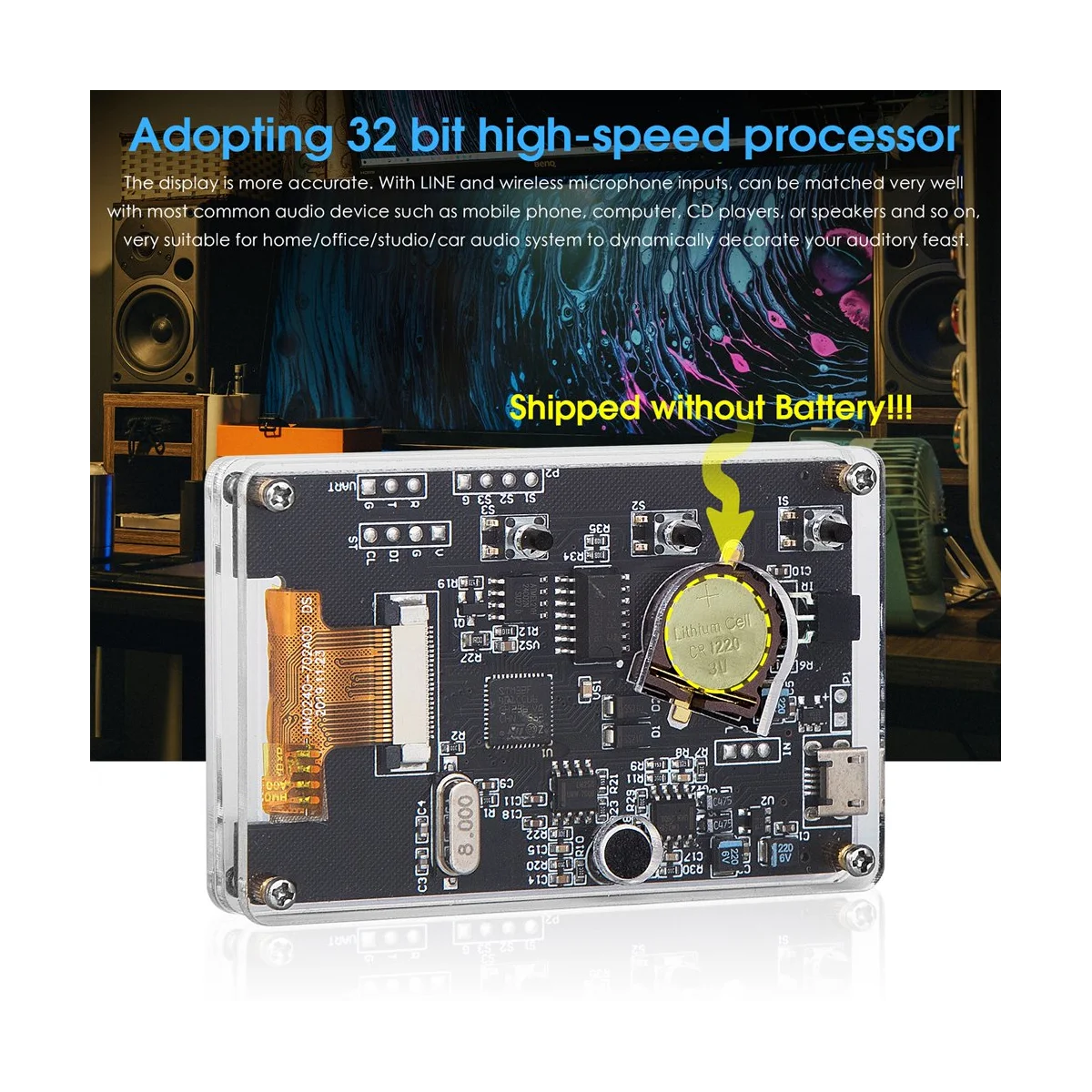 

Audio MIC+LINE Sound Level Home Decor Digital Clock Meter Music Spectrum Visualizer Audio Display Analyzer