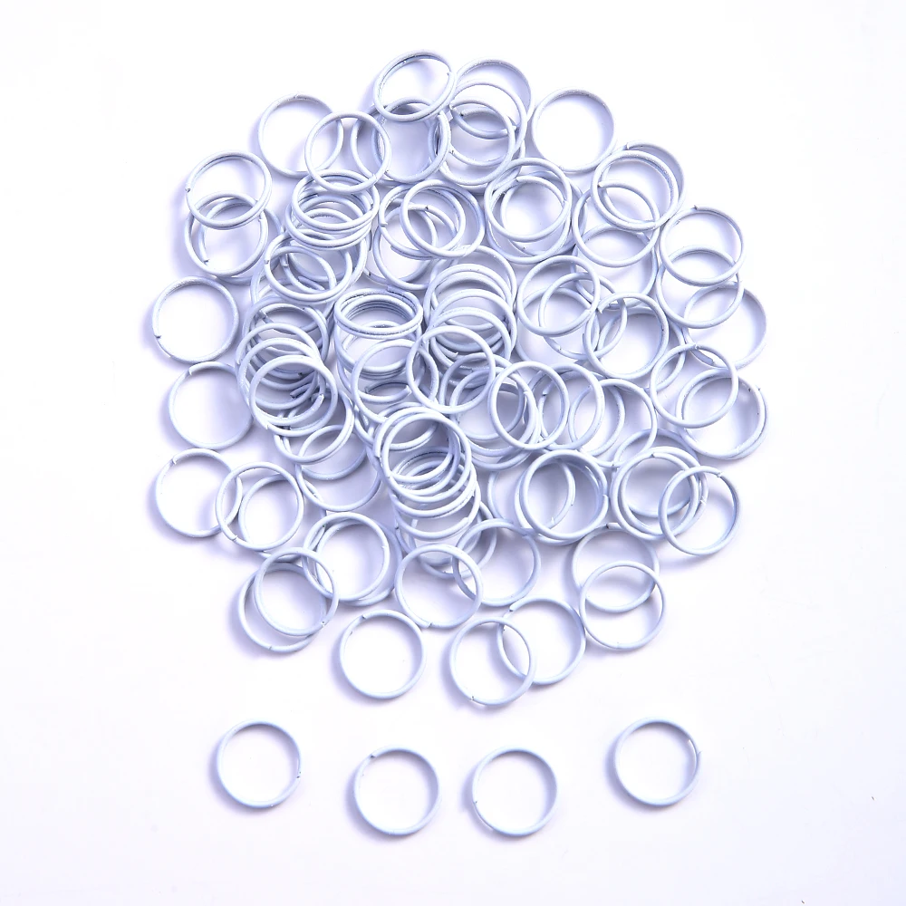 100pcs Colorful Painted Iron Rings for DIY Accessories and Keychains