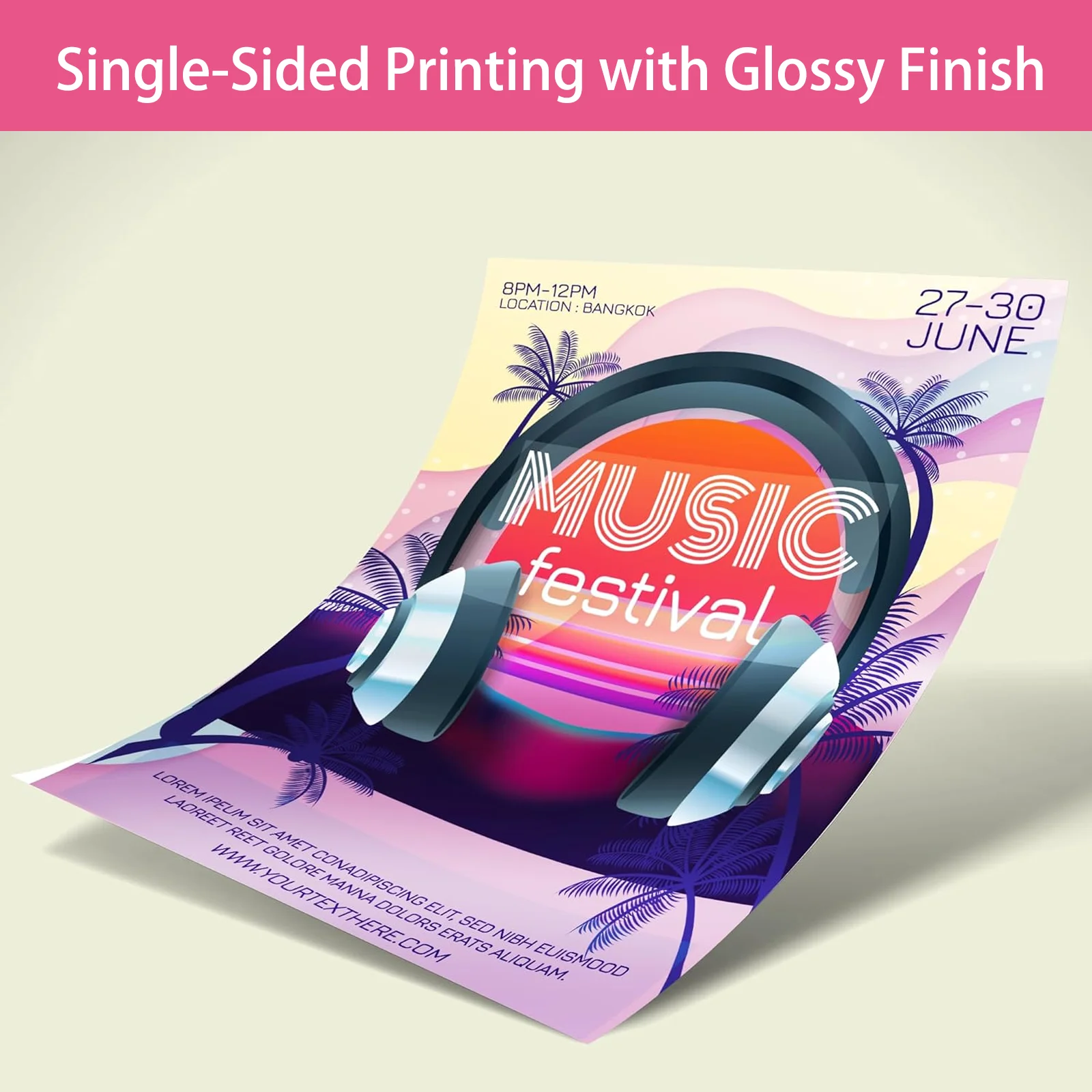 A4 크기 230gsm 광택 두꺼운 인쇄 인화지 20매, 60lb 잉크젯 인쇄 용지/전단지 용지/사진 인화지-HUSPER 제작