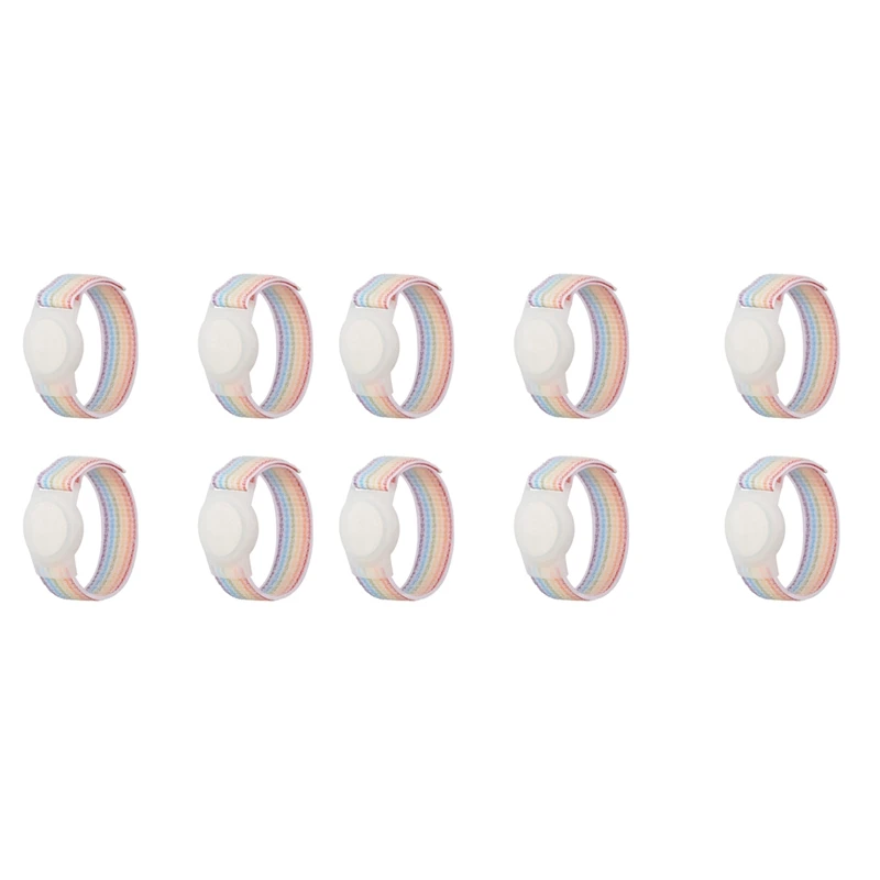 

10X Kid Wristband Compatible With Apple Airtag, Protective Case For Air Tag GPS Tracker Holder With Nylon Bracelet A