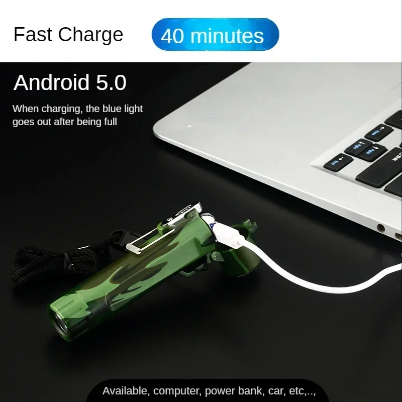 Description Picture 6 of item2025 New Outdoor Men Electronic Lighter Plasma Arc Electric Lighters USB Rechargeable Windproof Cigarette Lighter Smoking Gifts