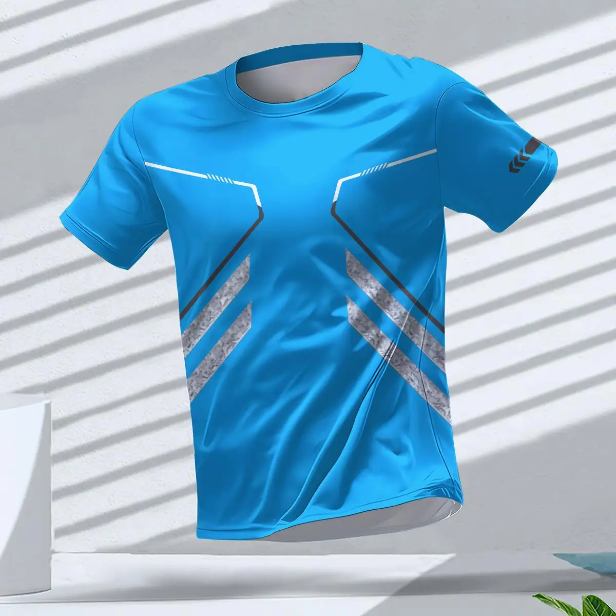 thumbnail image 1 of Camiseta de hombre para gimnasio, secado rápido, para correr, deportes al aire libre, camisetas transpirables, camisetas de manga corta para correr, ropa deportiva para hombre, tops, 1 of 5