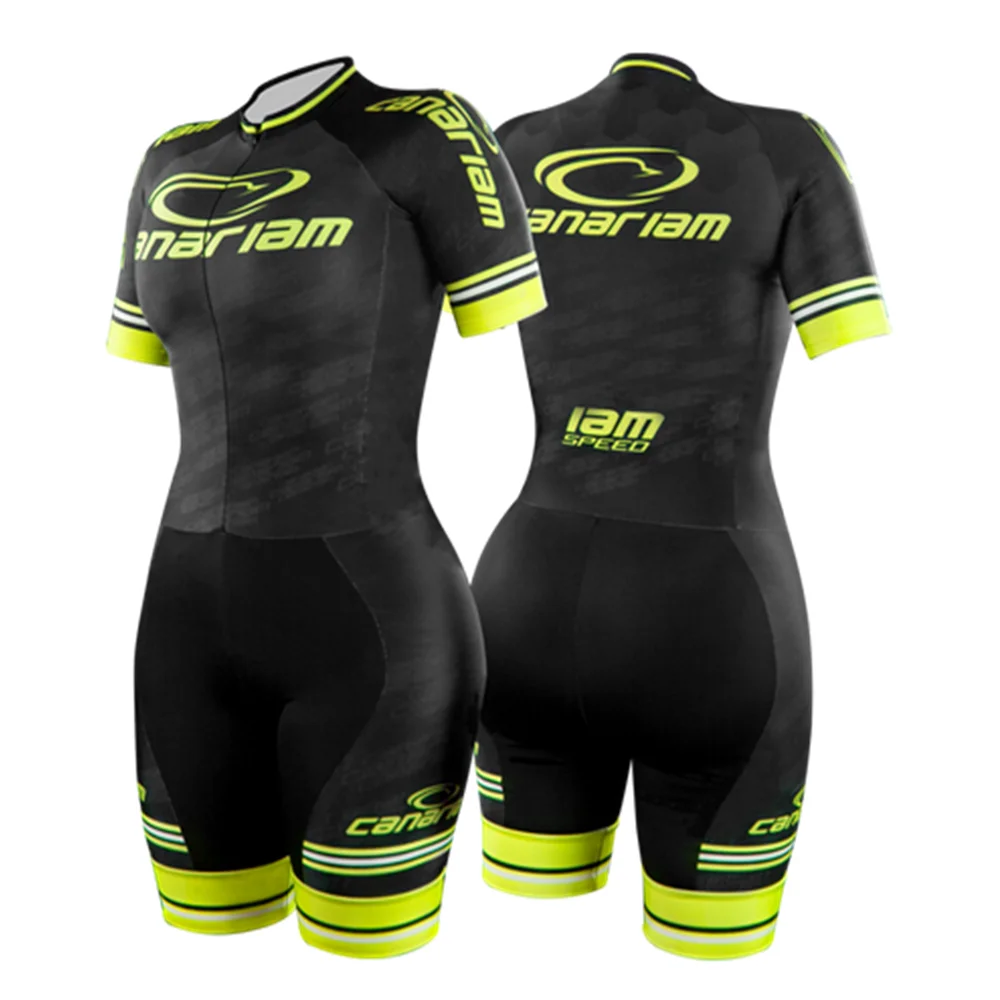 2023 Women Short Sleeve Speed Skating Suit Jumpsuit Roupa Ciclismo Straight Row Wheel Speed Skating Ironman Racecourse 2