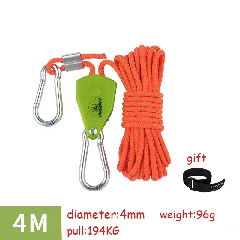 1/2/4 PCS Tent Adjustable Rope Fastener Fixed Buckle Pulley Tensioner Ratchet Hangers Lights Lifting Camping Awning Wind Rope