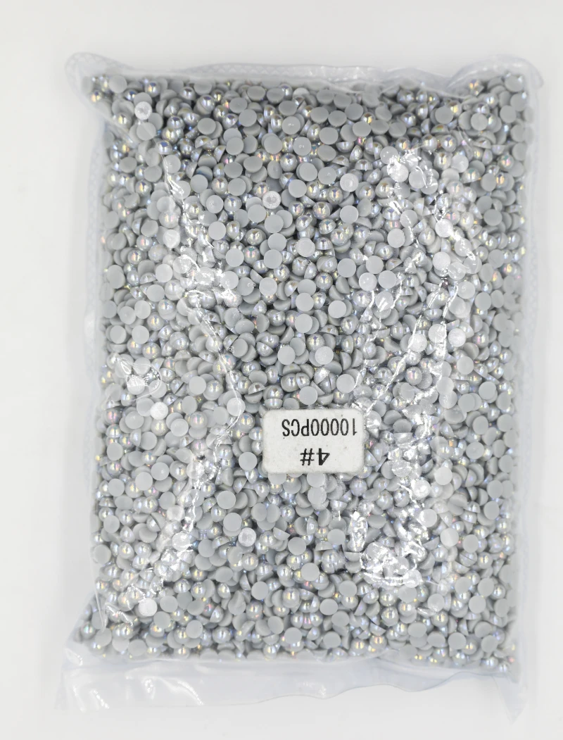 2mm,4mm,5mm,6mm,8mm,10mm,12mm Jelly Light Grey AB Flat back ABS round Half Pearl beads, imitation plastic half pearl beads