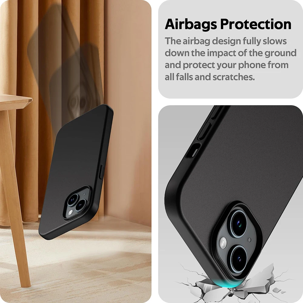 Solid Black Ultra Thin Matte Silicone Soft TPU Phone Case Cover