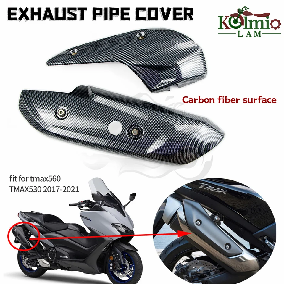 Copritubo Scarico Per Yamaha TMAX 530/560 - ABS, Design Carbon Look, Anti-calore