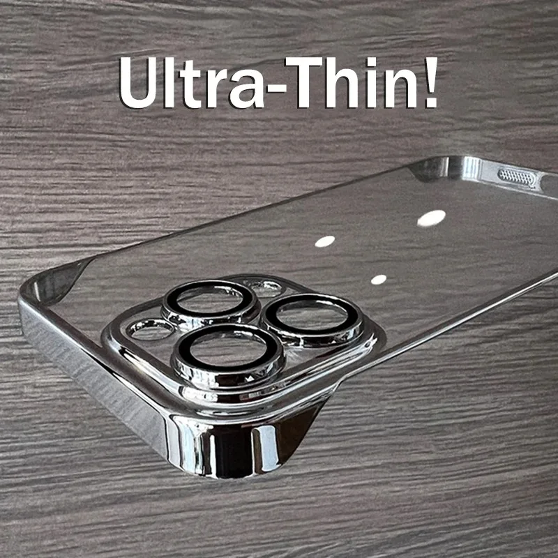 Luxury Clear Plating Frameless Thin Transparent Bumper Cover