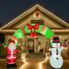 Huge Lighted Christmas Inflatable Archway Inflatable Santa Claus Snowman Arch Outdoor Holiday Decorations Built-in Led Lights 4