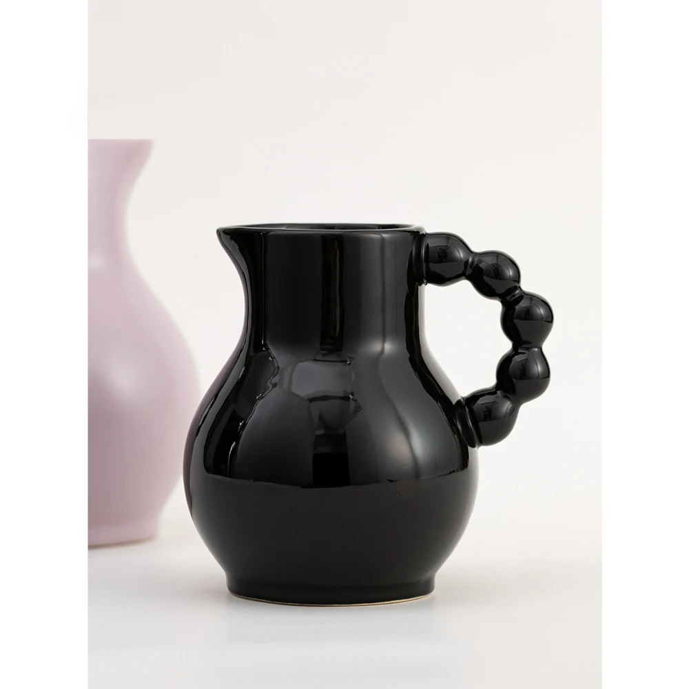 

French bubble handle milk pot vase simple style home furnishing homestay flower decorations