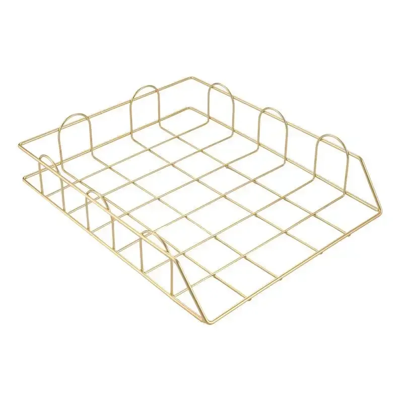 Multi-functional Iron Desk Organizer Storage Basket for Home Office Storage