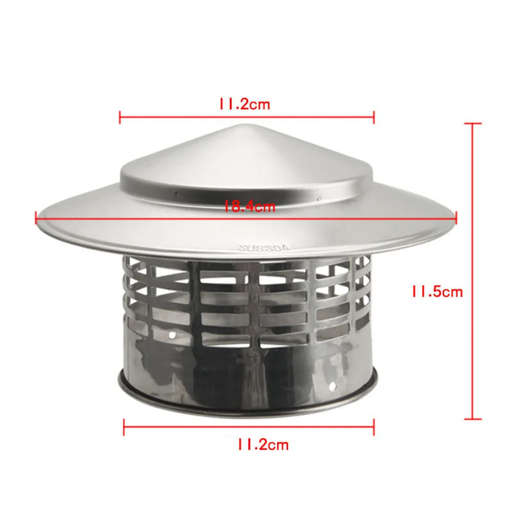 

1PC 110mm/160mm Stainless Steel Chimney Rain Cap Round Chimney Cover Stove Pipe Cover Ventilation Exhaust Pipe Vent Cap