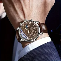GENEVA High Quality Men's Luxury Belt Fashion Quartz Watch Men Round Business Student Sport Waterproof Glow Clock 2