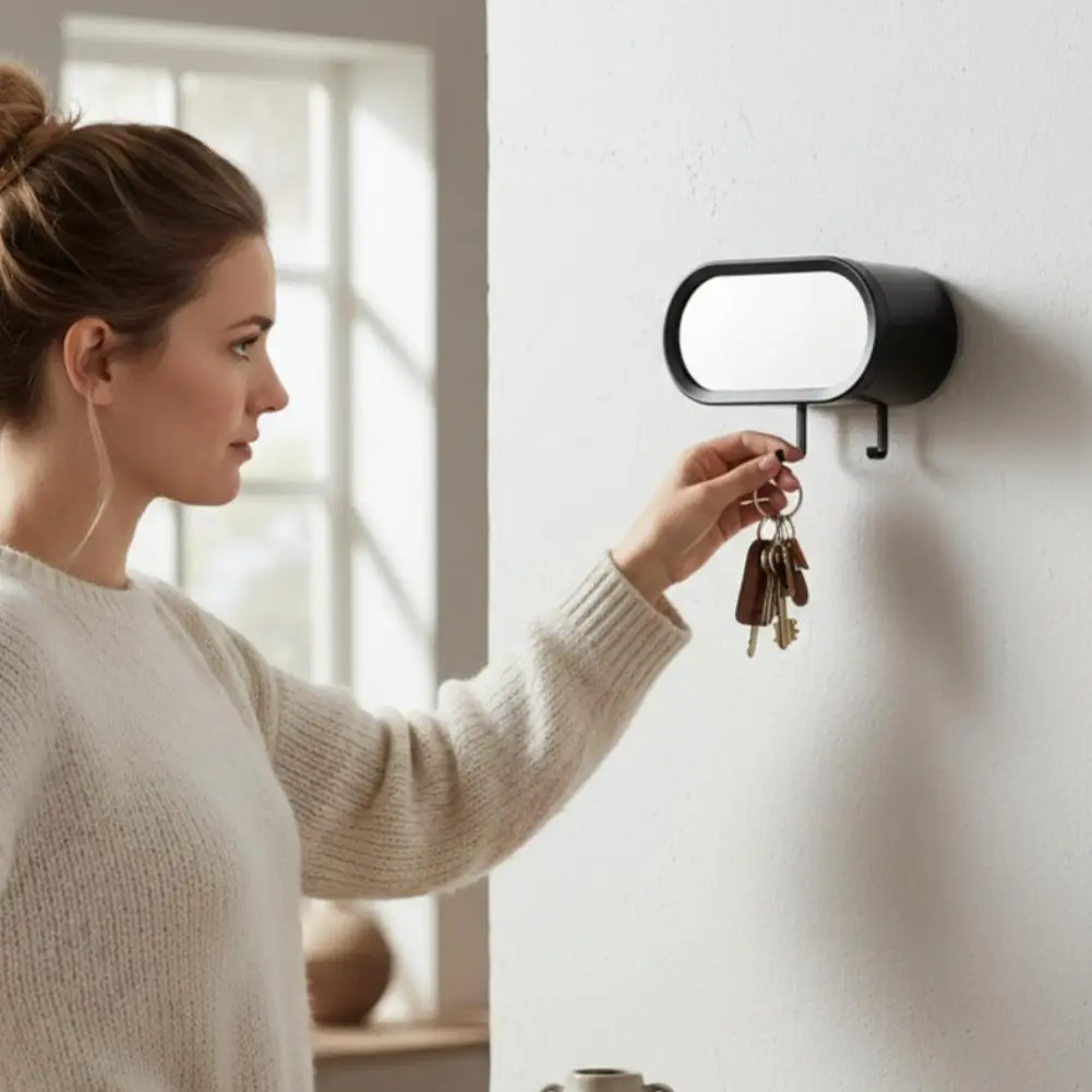 Key Organizer LED Light Key Holder Hook Wall Mount Key Hanger For Garage Entryway