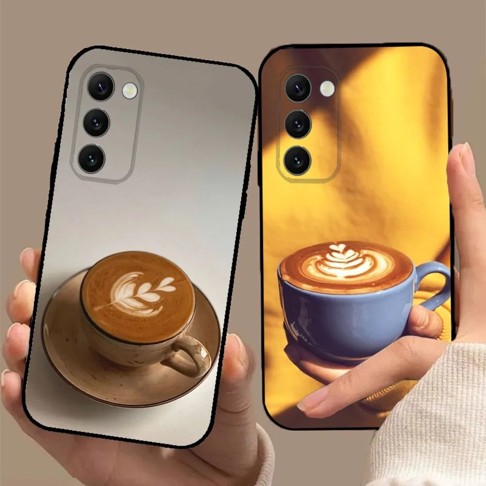 Custodia Per Telefono Coffee Coffee Latte Art Per Samsung S23,23,22,30,21,10,9,Note20 Ultra,Lite,Ultra,5G,Plus,Fe, Custodia Morbida Nera