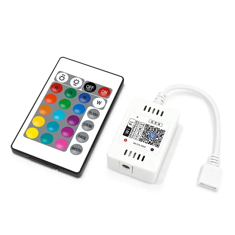 Magic Home Wifi RGB LED Controller 12V-24V Controller 24Key RF Remote Adapter With APP Alexa TMALL GENIE For RGB LED Strip Light 28 inches 4k webos smart magic mirror bathroom led tv waterproof television bluetooth wifi dvb atsc voice control built in alexa