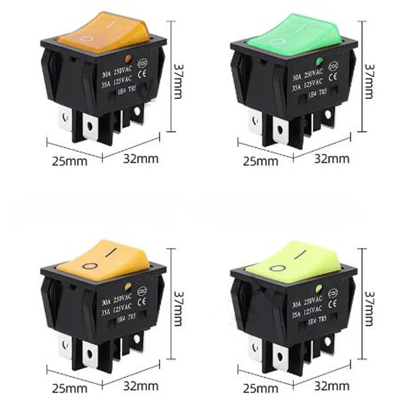 1 PCS,30/40A 250V AC High Current,ON/OFF,Special for Eelding Machine,KCD4,Sterling Silver Point,Rocker Power Button Switches