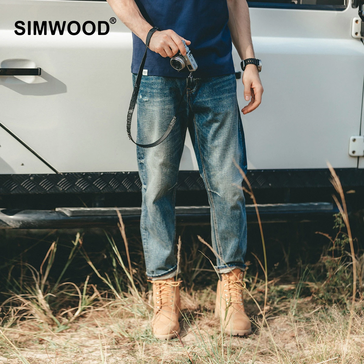 pantalones vaqueros rasgados Retro para hombre, Jeans cónicos cómodos de 12 onzas, ropa de marca de talla grande, primavera y verano, 2022| | - AliExpress