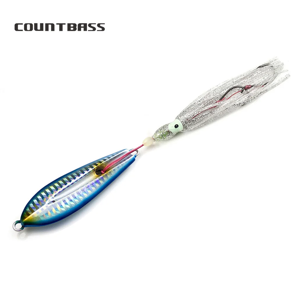 

Countbass 100g 3.5oz Inchiku Jig with Assist Hook, Salty Rubber Jigging lures for fishing, Bullet Bottom Ship Snapper