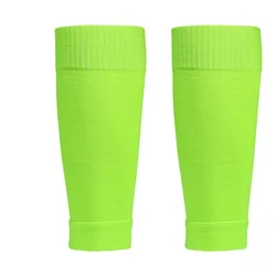 Breathable Football Leg Sleeves with Shin Guards and Calf Protection - Adult (Ffluorescent green)